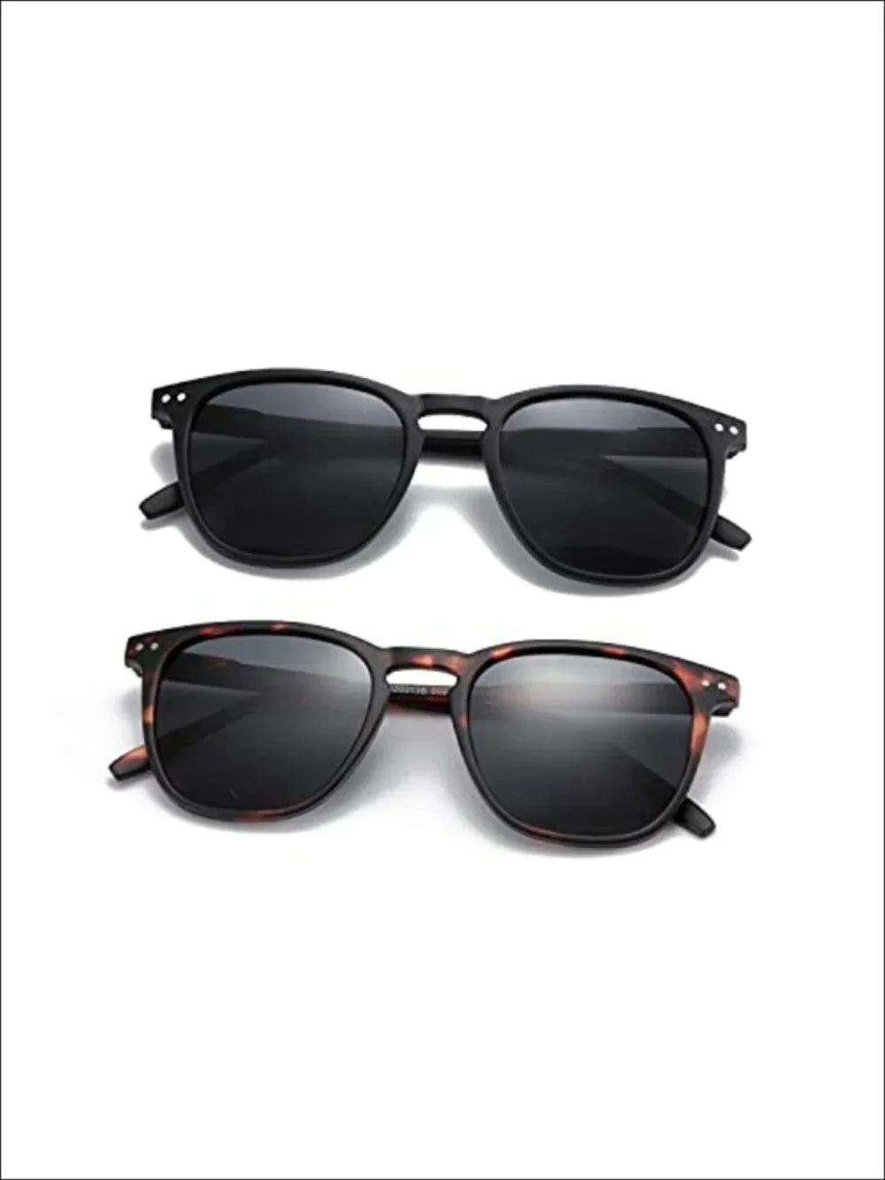 Polarized Sunglasses 2 Pack Retro Round Square Frames UV400